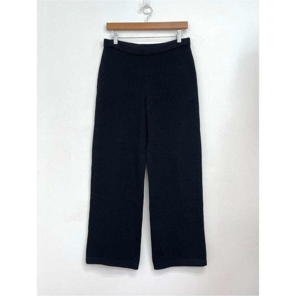 ST. JOHN Basics Santana Knit Elastic Waist* Pull On Wide Leg Classic Pants Size2
